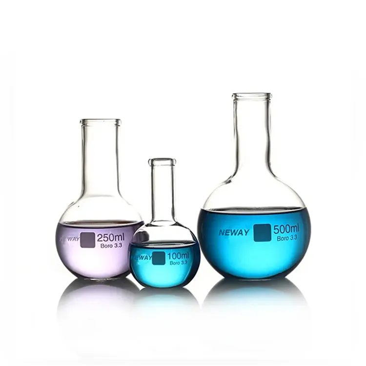 Chemistry Glassware 5-20000ml Flask Bottle Flat Bottom Boiling Glass Flask